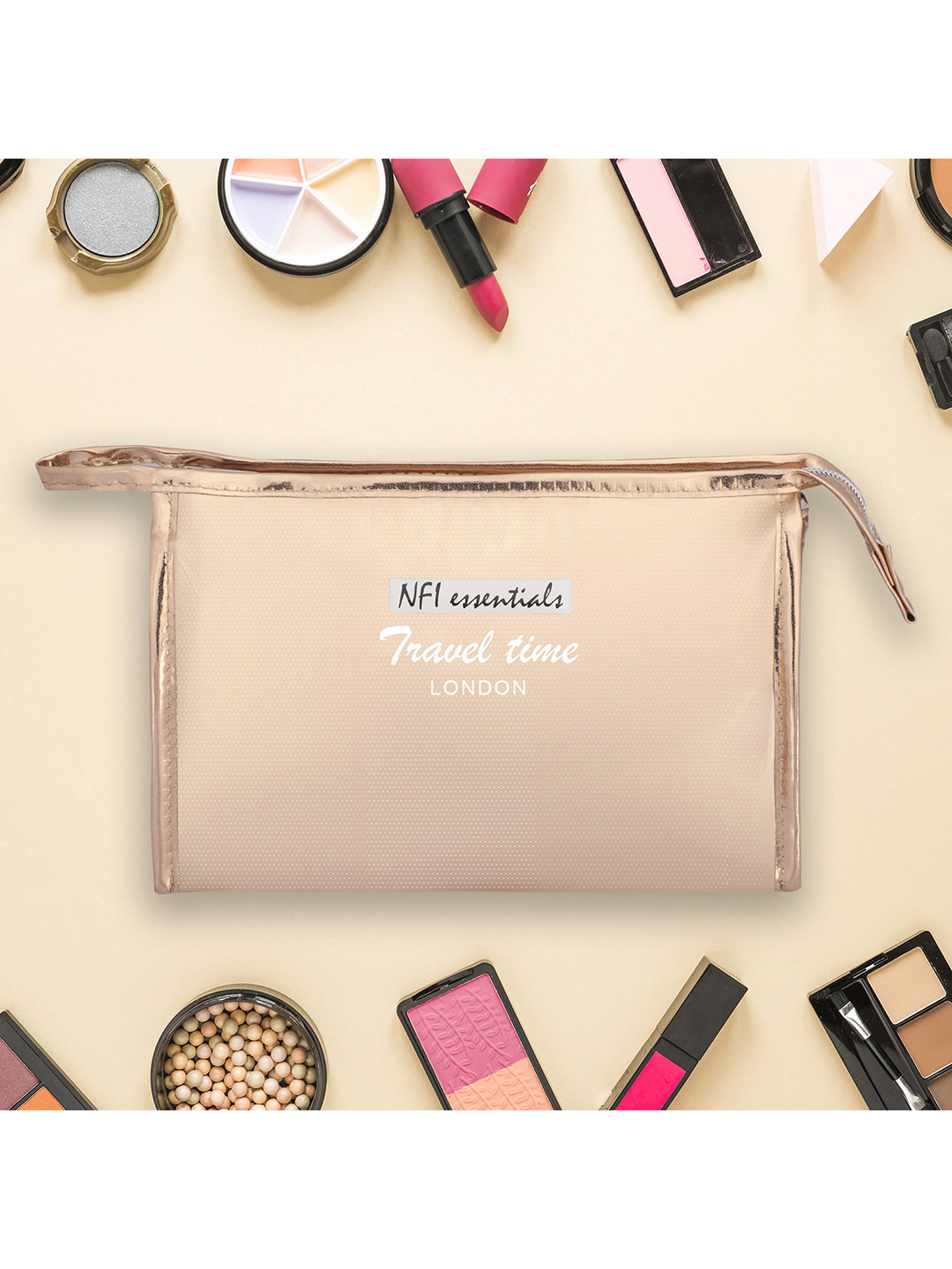 

NFI essentials Women Pack of 3 Reflective Makeup Pouch, Purple