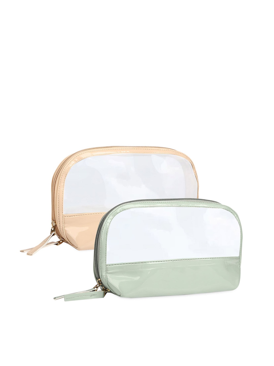 

NFI essentials Women Set Of 2 Pink & Green Solid Makeup Pouch