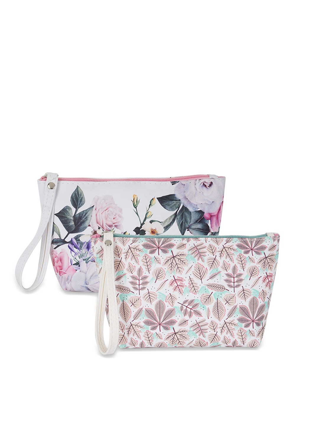 

NFI essentials Women White & Beige Floral Printed Pack Of 2 Travel Accessory