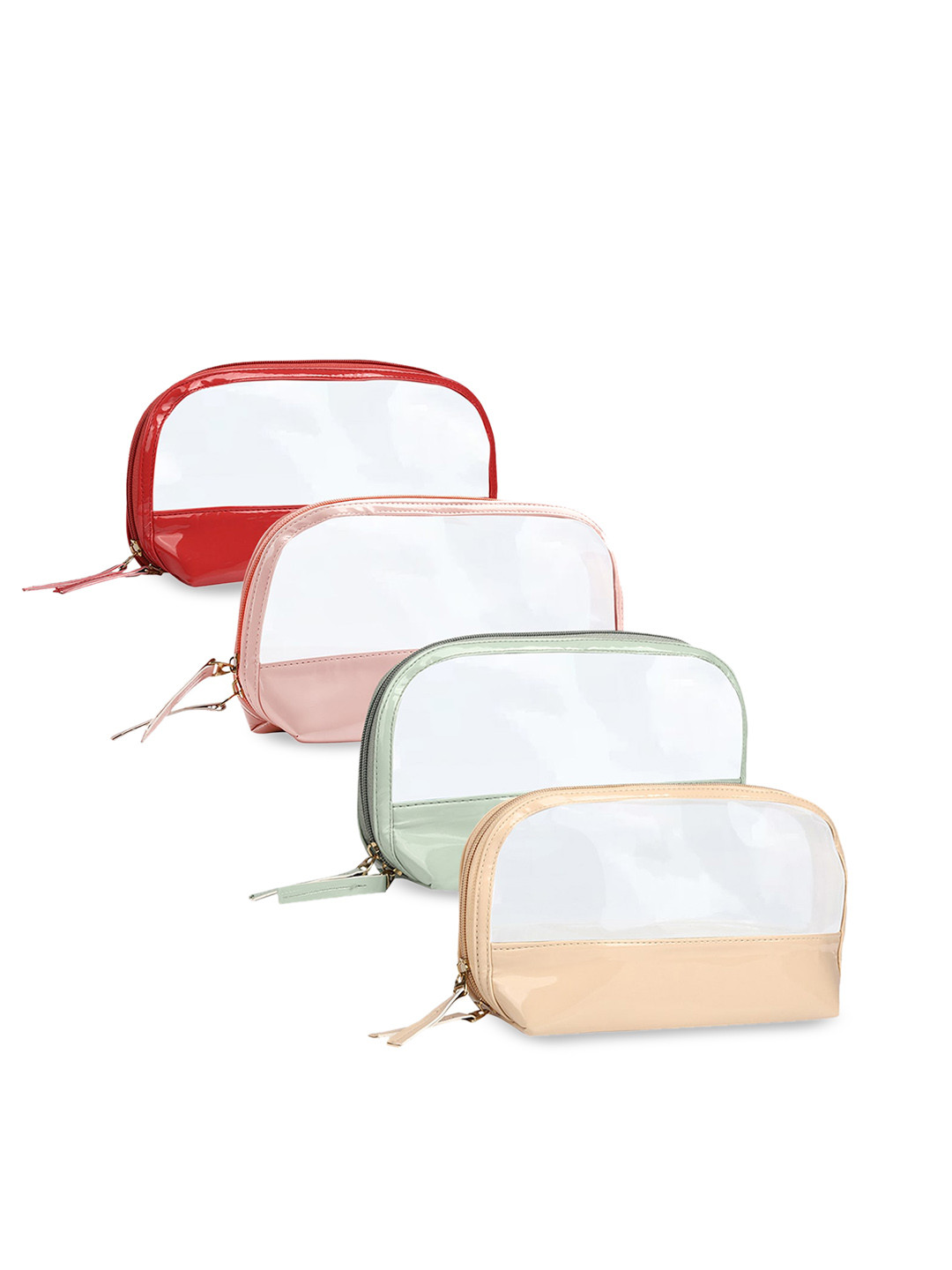 

NFI essentials Women Set Of 4 Solid Makeup Pouch, Red