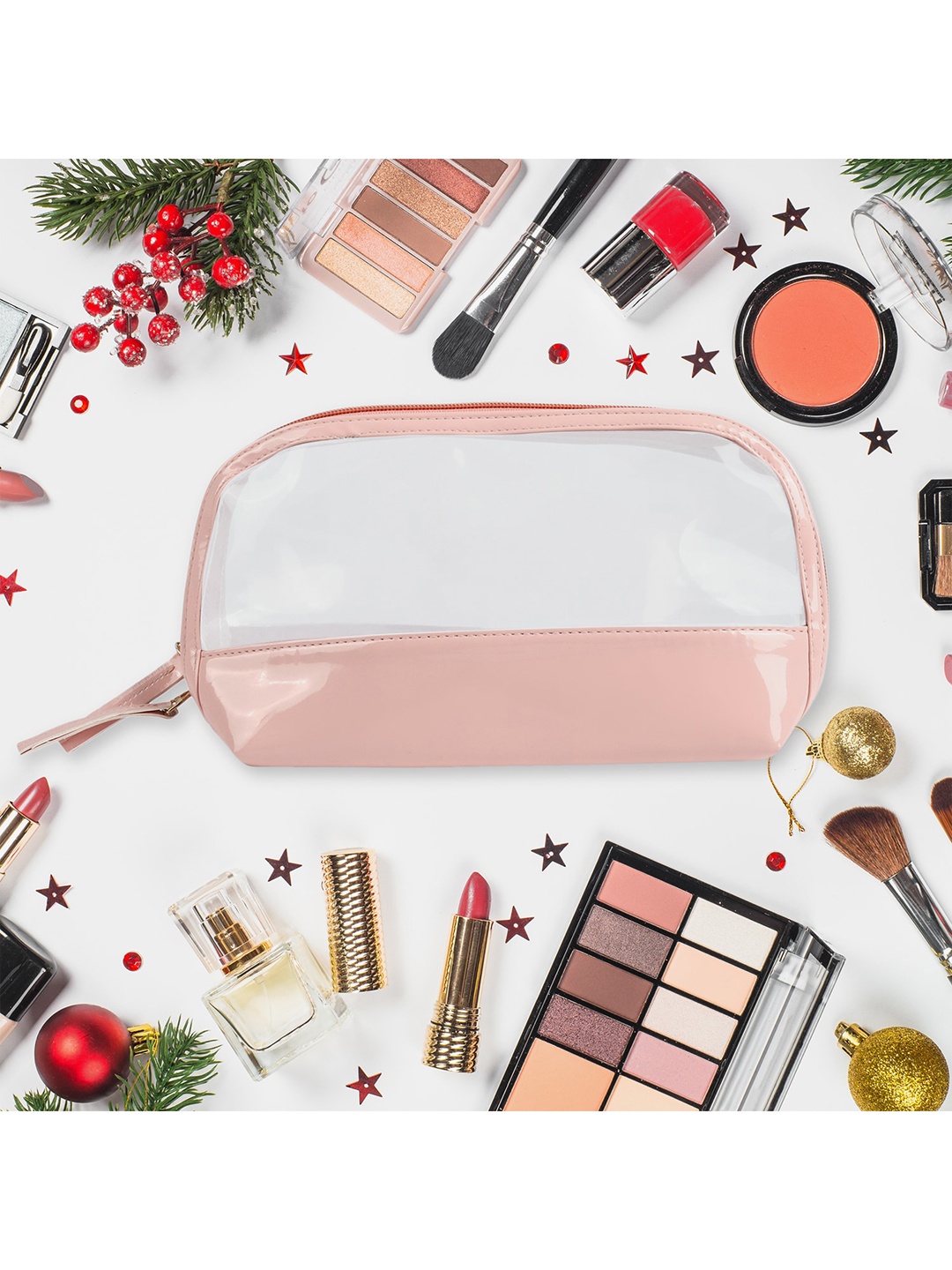 

NFI essentials Women Set Of 4 Solid Makeup Pouch, Pink
