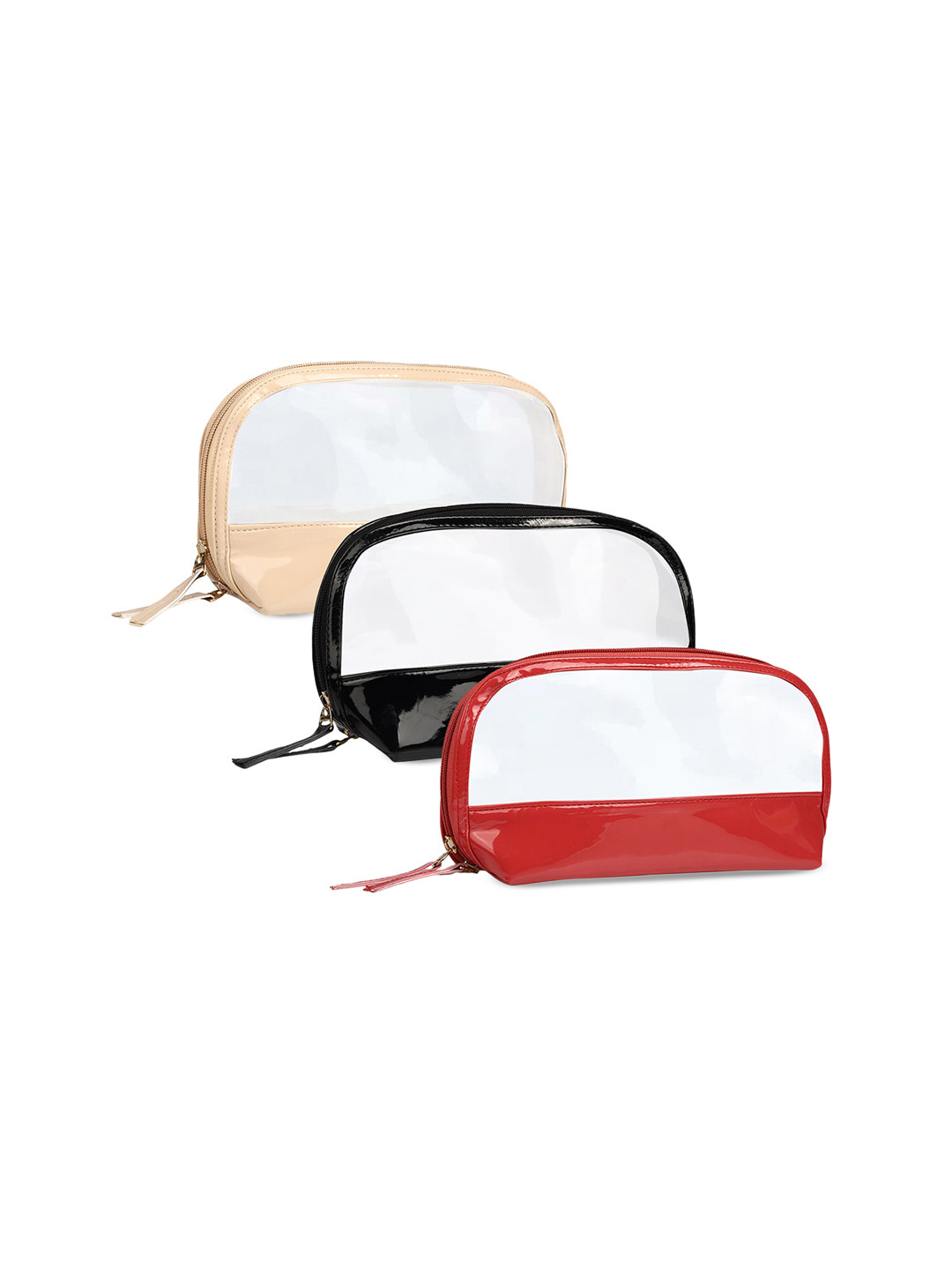 

NFI essentials Women Pink and Black and Red Set Of 3 Printed Makeup Pouch
