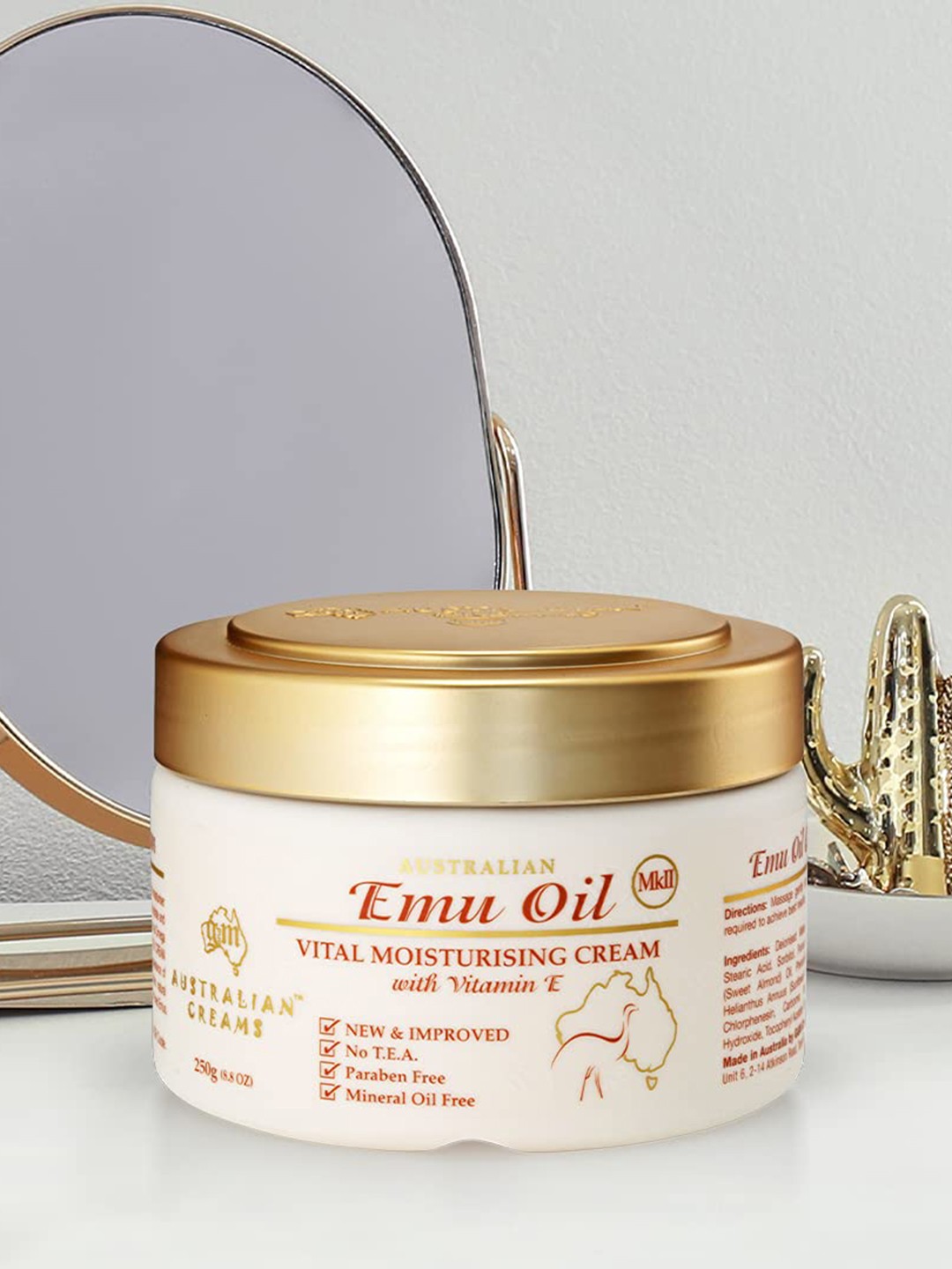 

g and m AUSTRALIAN CREAMS Emu Oil Vital Moisturising Cream MKII with Vitamin E - 250 g, Off white