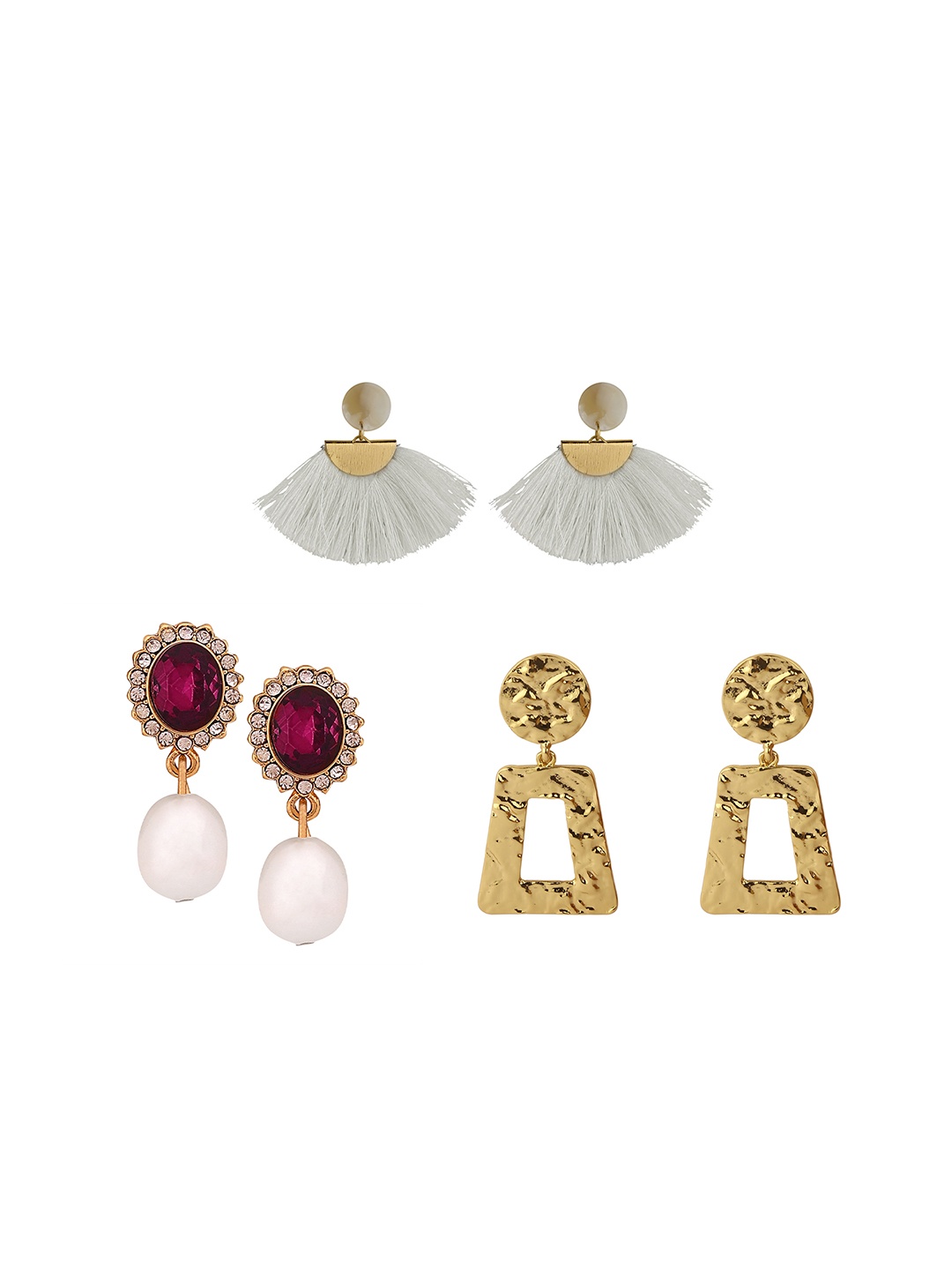

Lilly & sparkle Gold-Toned Pack Of 3 Drop Earrings