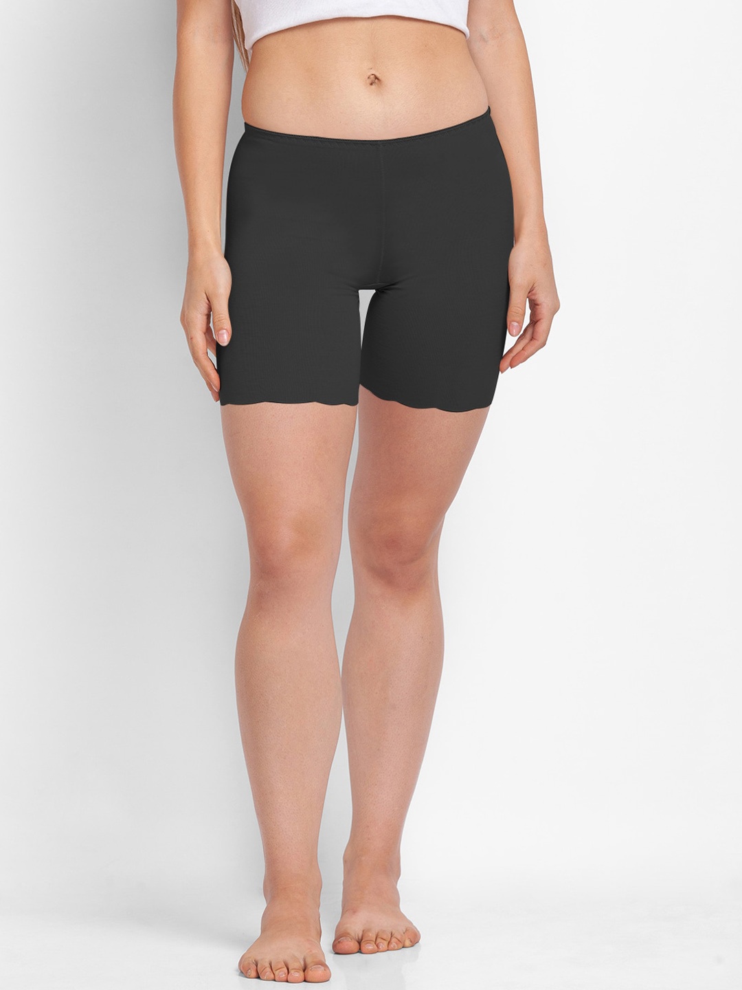 

FashionRack Women Pack Of 3 Black Solid Boy-Shorts Brief