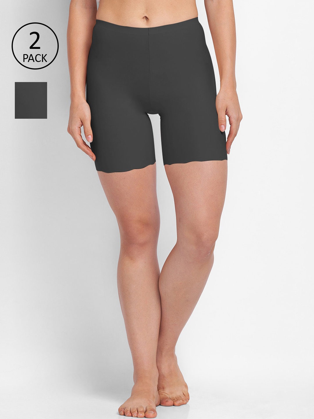 

FashionRack Women Pack of 2 Black Solid Boys Shorts Briefs