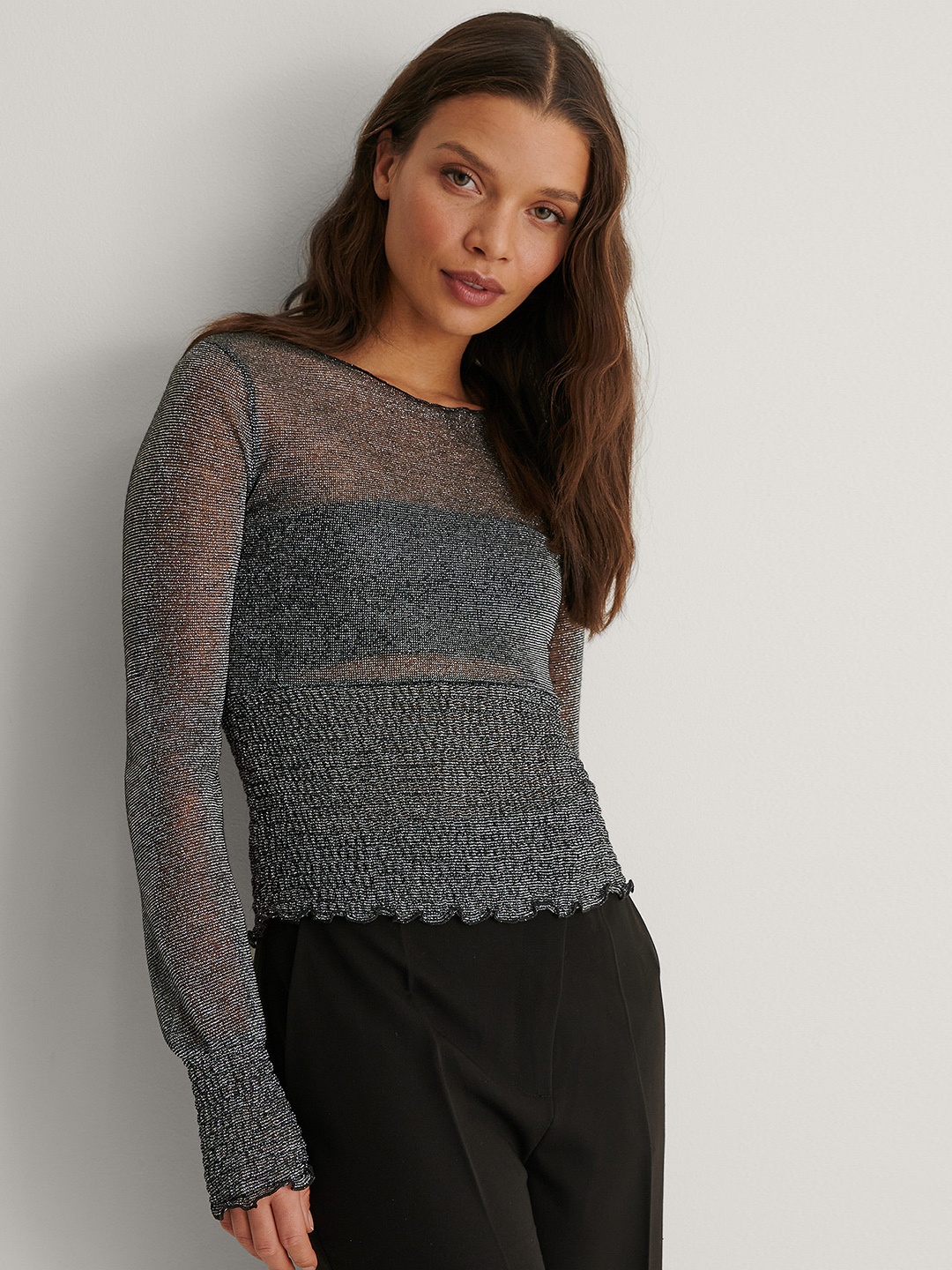 

NA-KD Women Black Textured Top