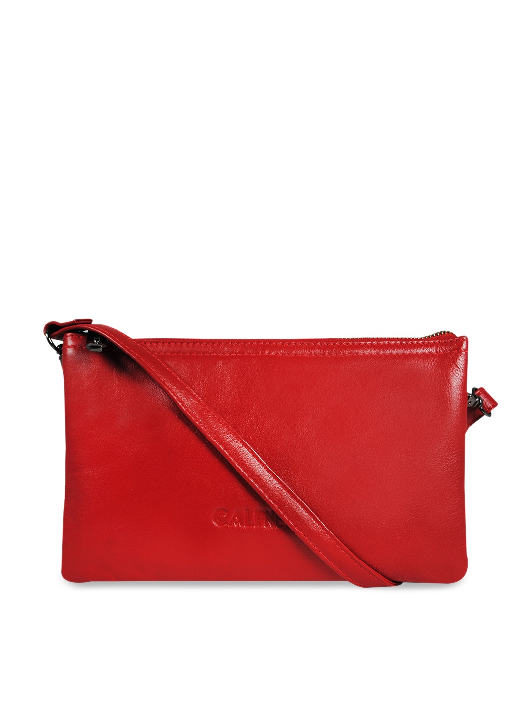 

CALFNERO Women Red Leather Structured Sling Bag