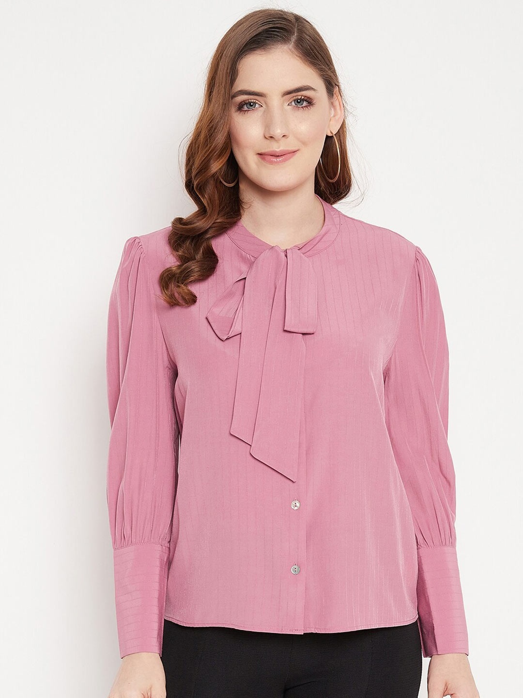 

Madame Women Tie-Up Neck Shirt Style Top, Na