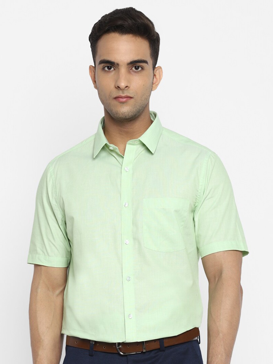

Turtle Men Green Pure Cotton Casual Shirt