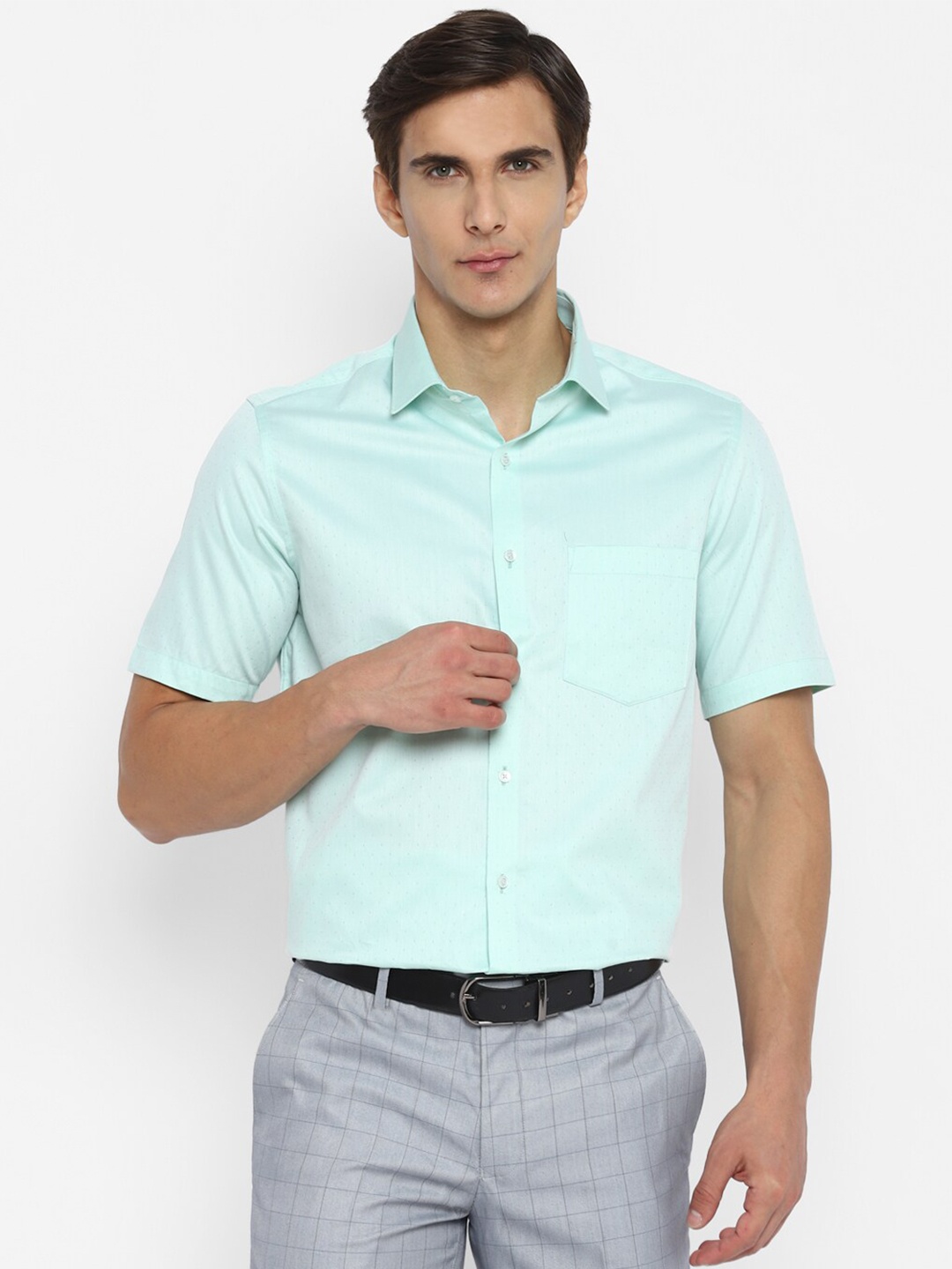 

Turtle Men Sea Green Pure Cotton Casual Shirt