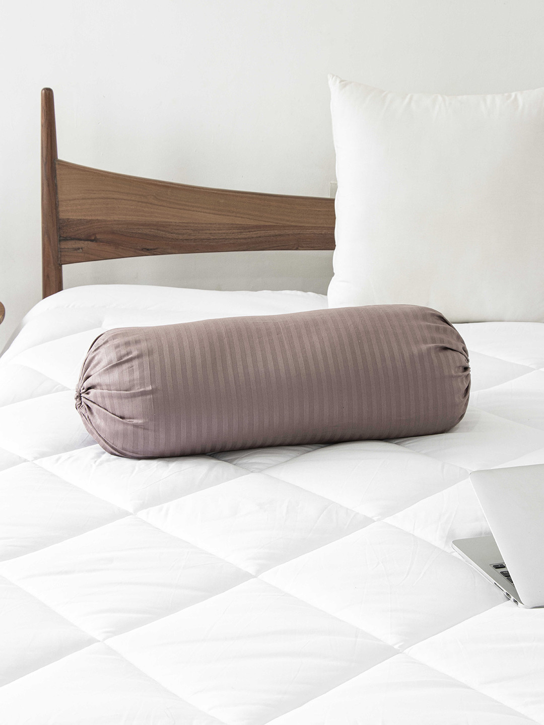 

Clasiko Set Of 2 Brown Printed Pure Cotton Bolster Covers