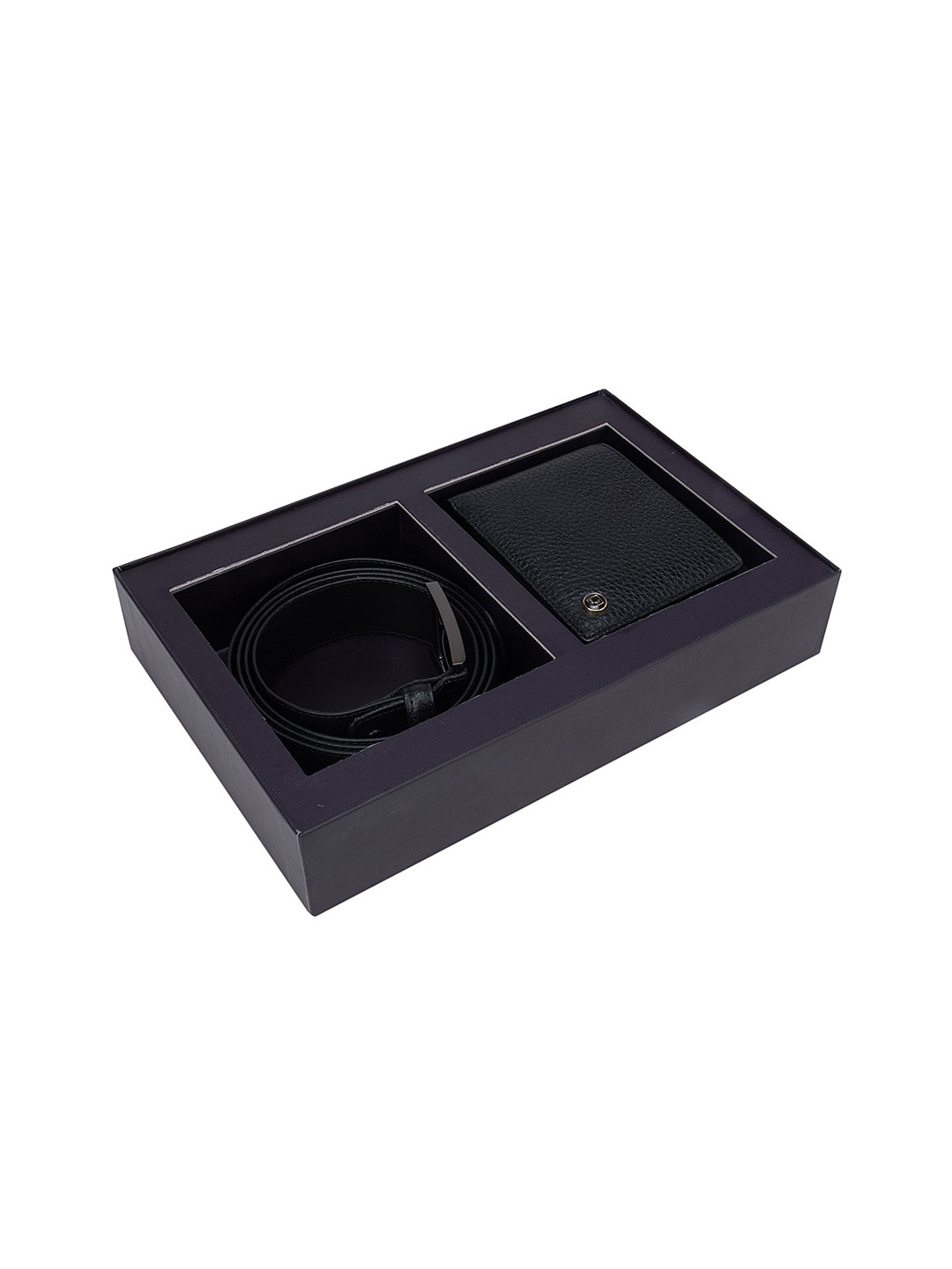 

Da Milano Men Black Solid Genuine Leather Accessory Gift Set