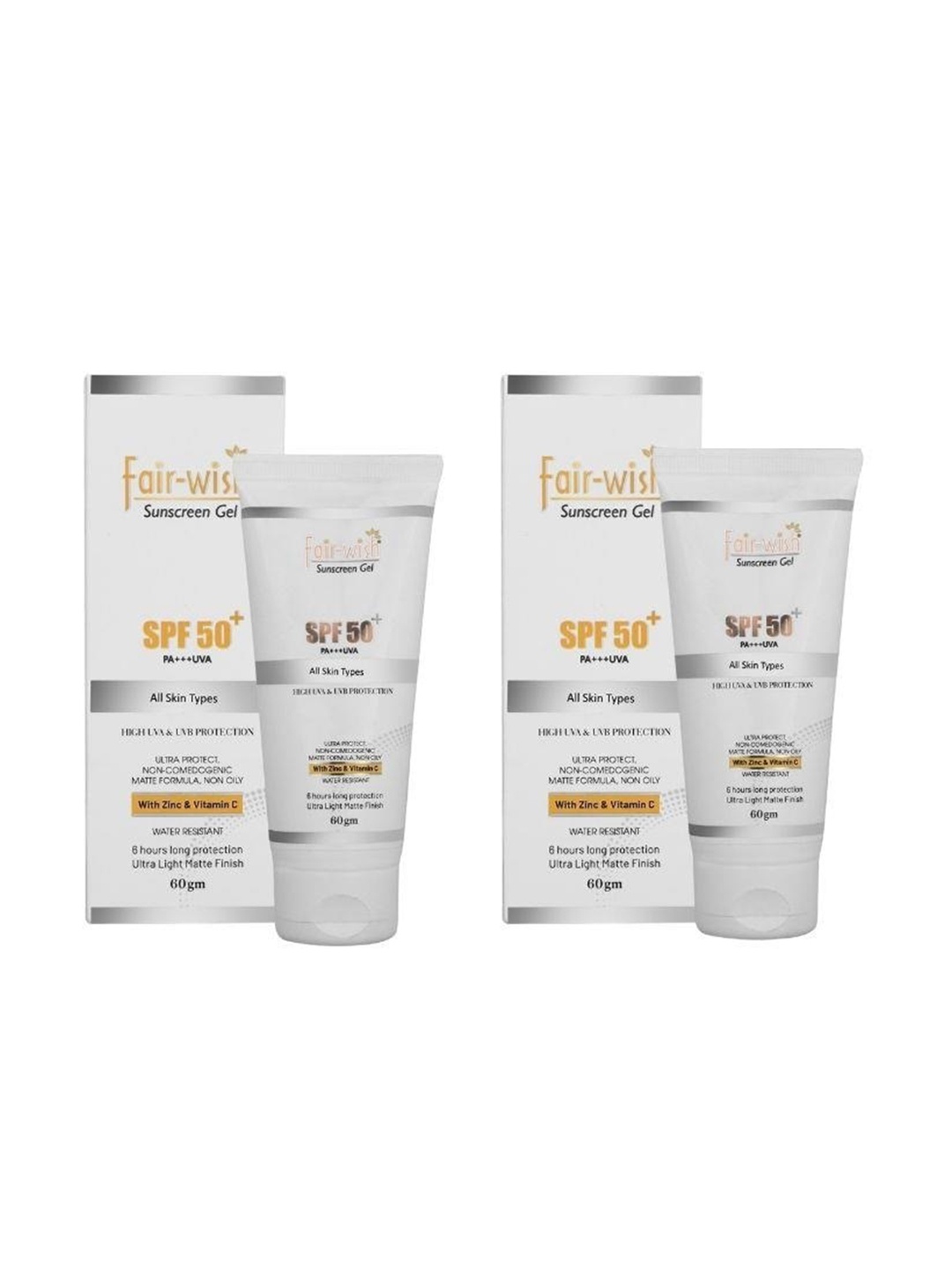 

Fair Wish Set of 2 Sunscreen SPF50 PA+++UVA with Vitamin C & Zinc - 60g each, White
