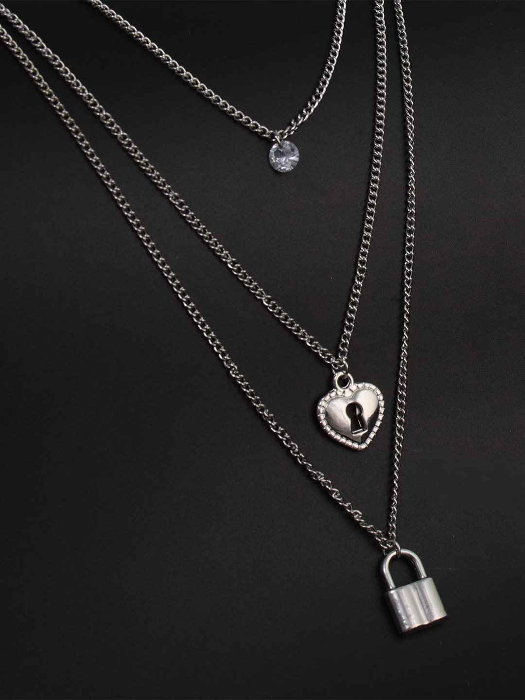 

Fashion Frill Silver-Toned Silver-Plated Necklace