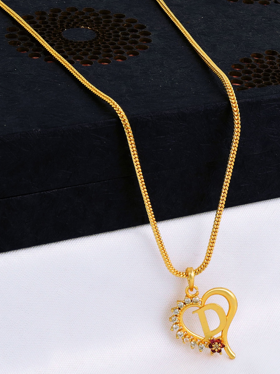 

Fashion Frill Gold-Toned & Red Brass Gold-Plated Necklace