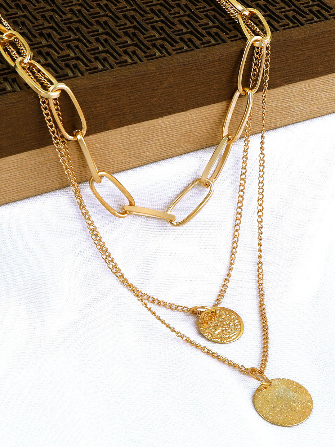 

Fashion Frill Gold-Toned Gold-Plated Layered Necklace