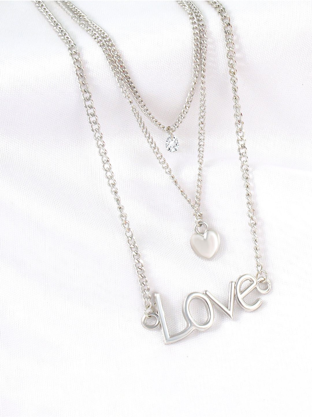 

Fashion Frill Silver-Toned Silver-Plated Necklace