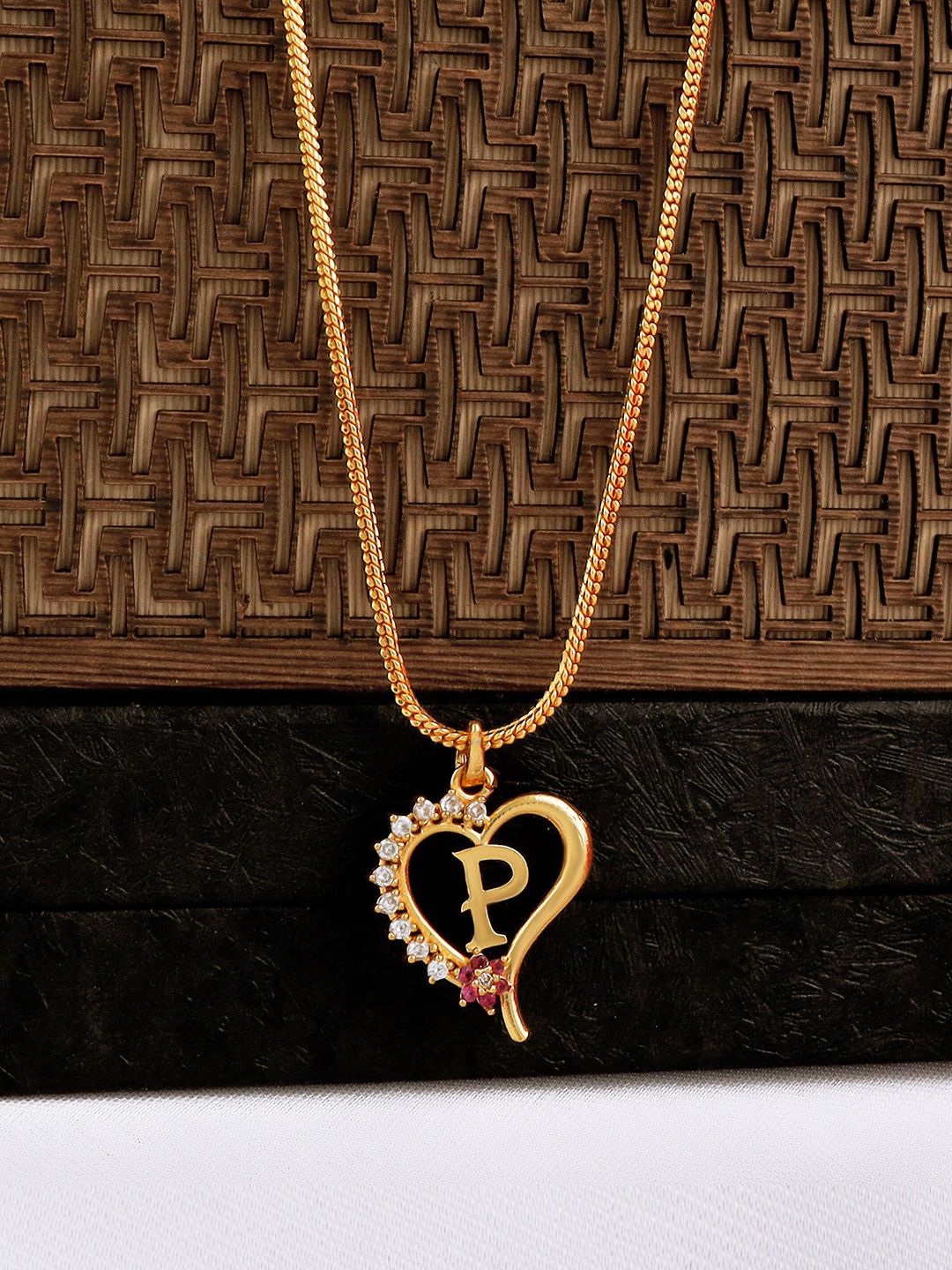 

Fashion Frill Gold-Toned & White Brass Gold-Plated Necklace
