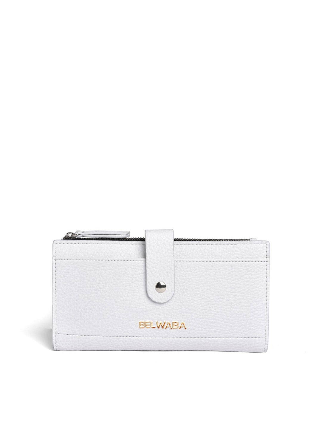 

Belwaba Women White Textured PU Two Fold Wallet