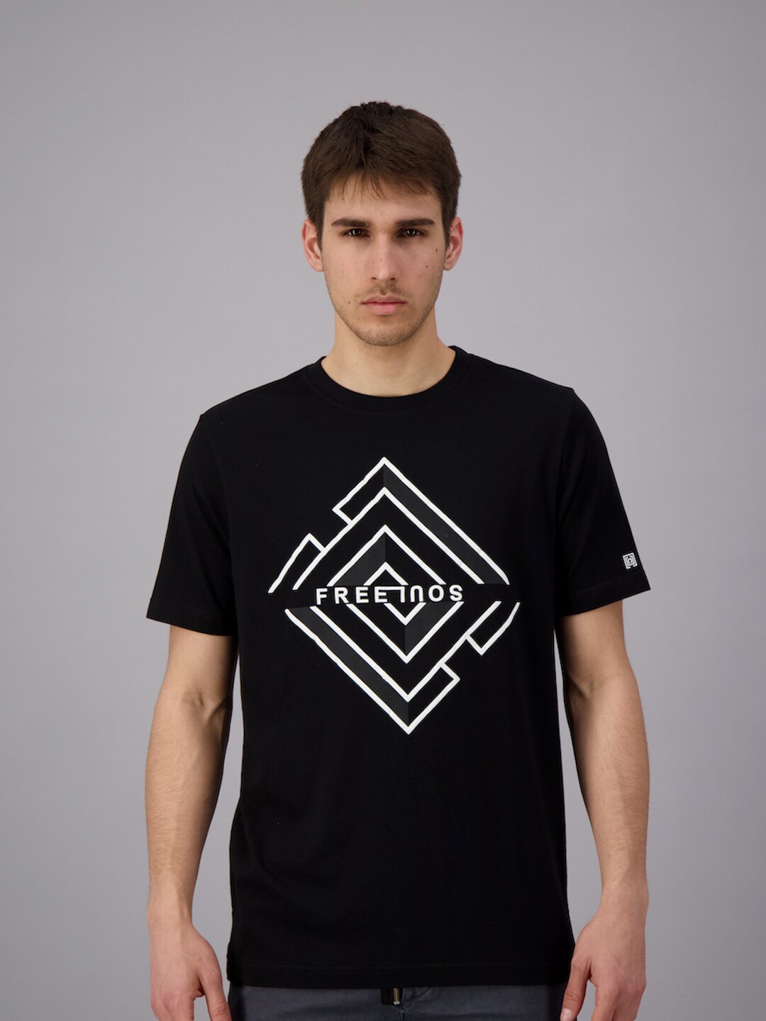 

FREESOUL Men Black Printed T-shirt