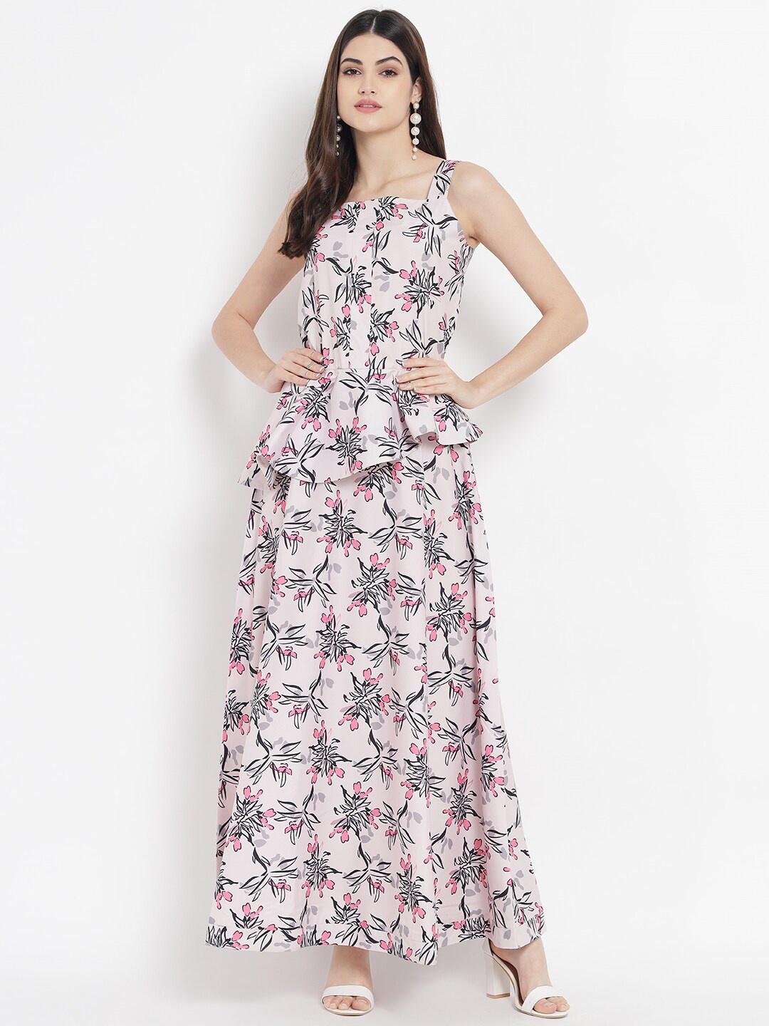 

Kannan Women Pink Floral Crepe Maxi Dress