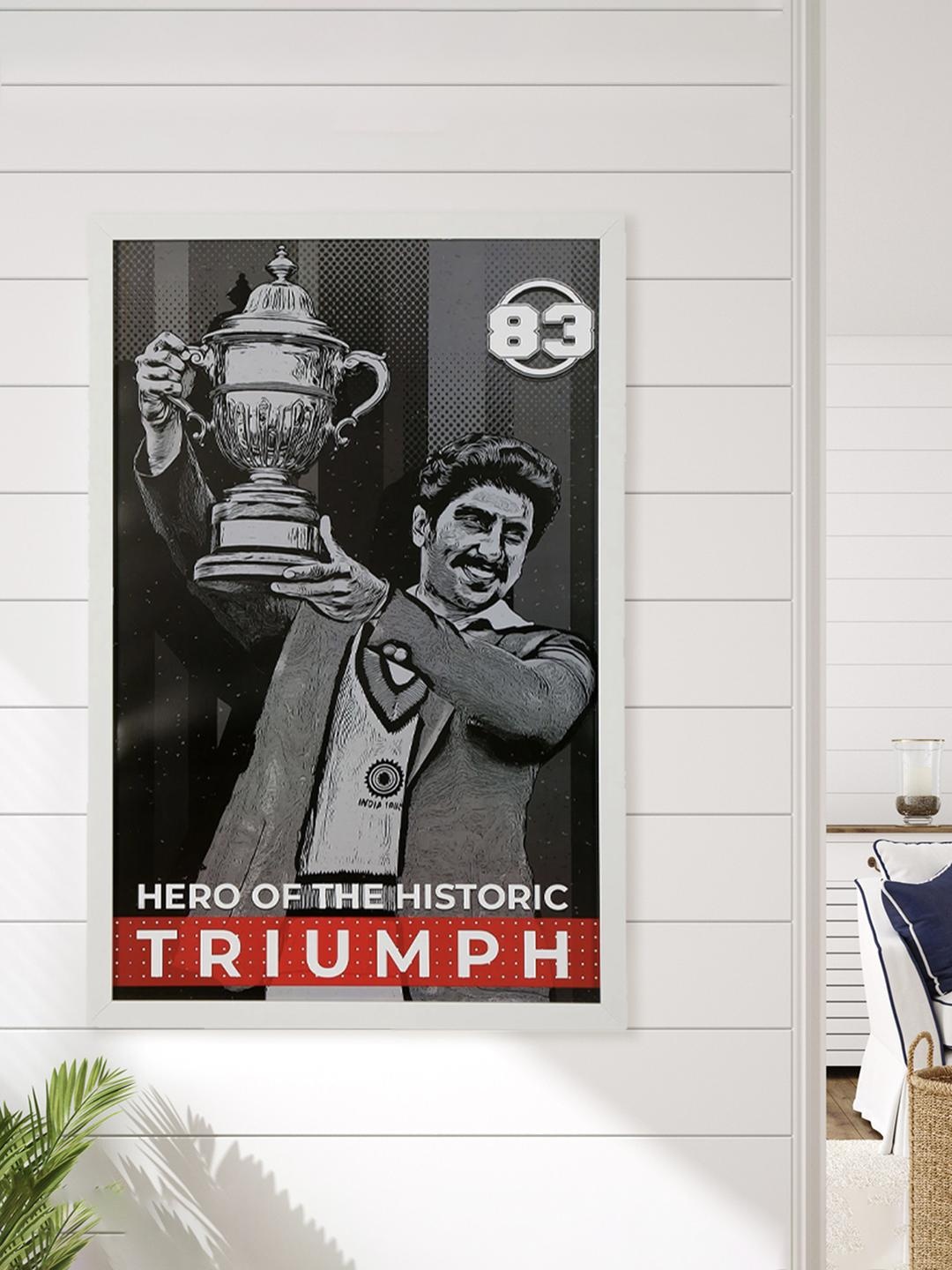 

Athome by Nilkamal Red & Black 83 Hero Triumph Printed Wall Art