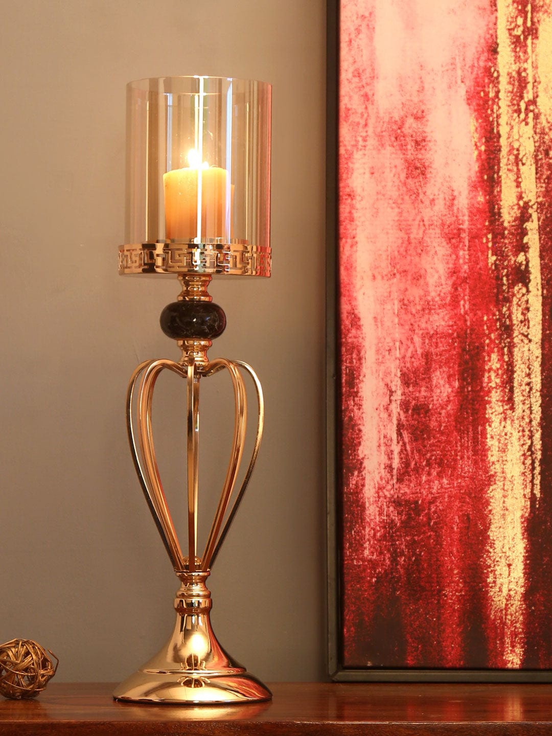 

Athome by Nilkamal Gold-Toned Solid Glass Candle Holders