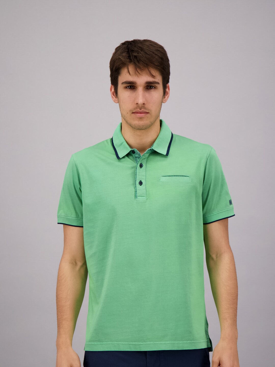 

FREESOUL Men Green Polo Collar T-shirt