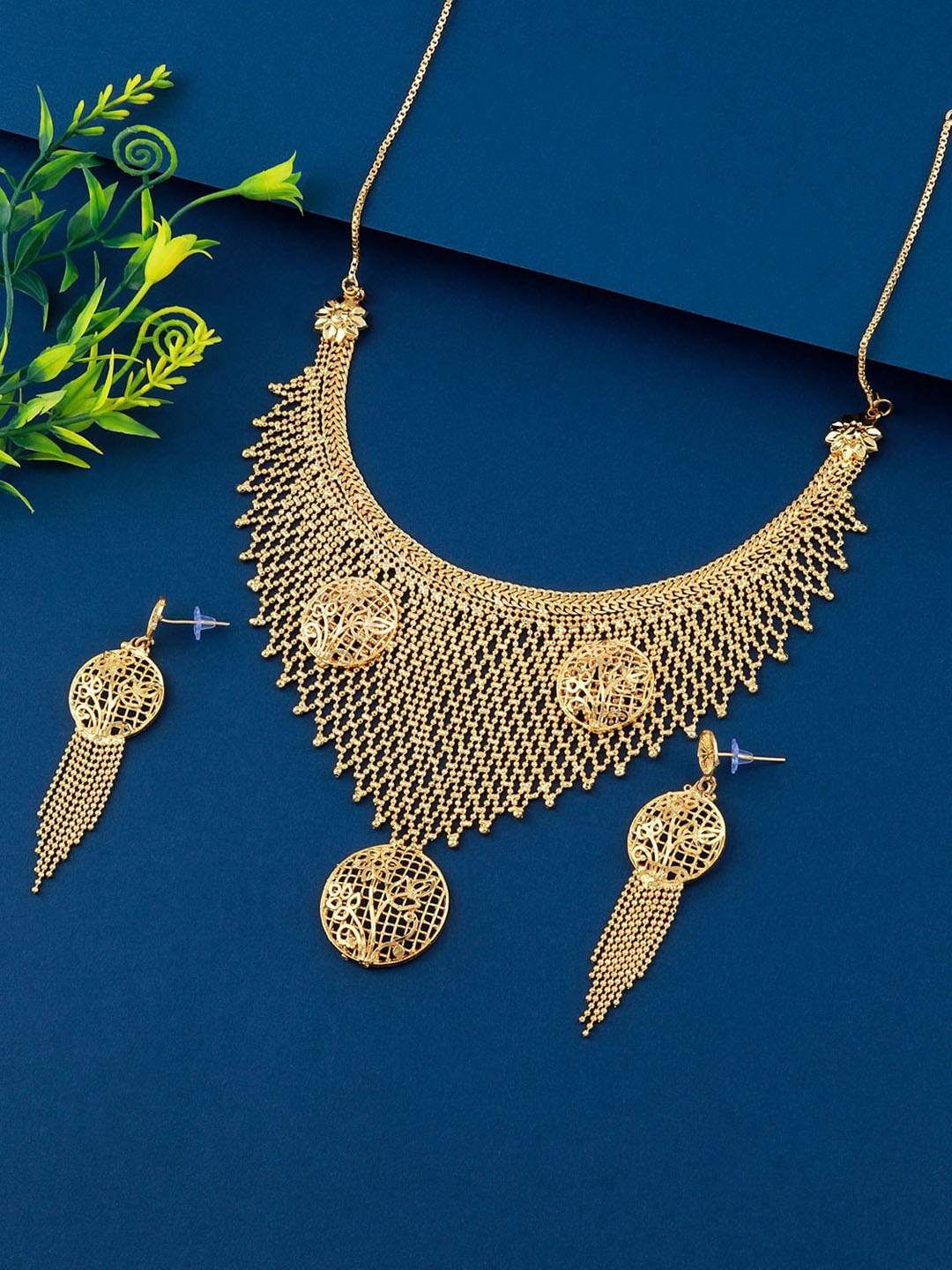 

Silver Shine Women Gold Plated Gold Designer Jewellery Set