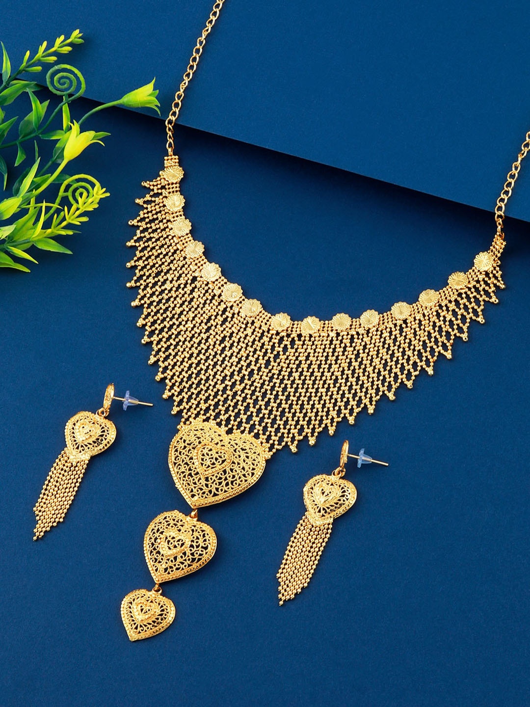 

Silver Shine Women Gold-Plated Beaded Jewellery Set