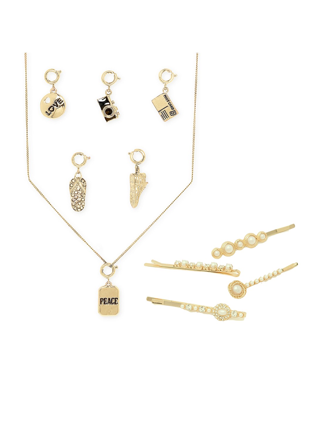 

Lilly & sparkle Women Gold-Plated Stone-Studded Jewelry Set