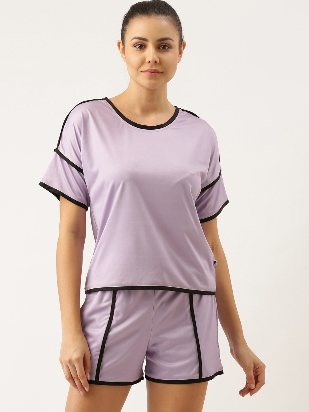 

Bannos Swagger Women Lavender Solid Co-ords Set