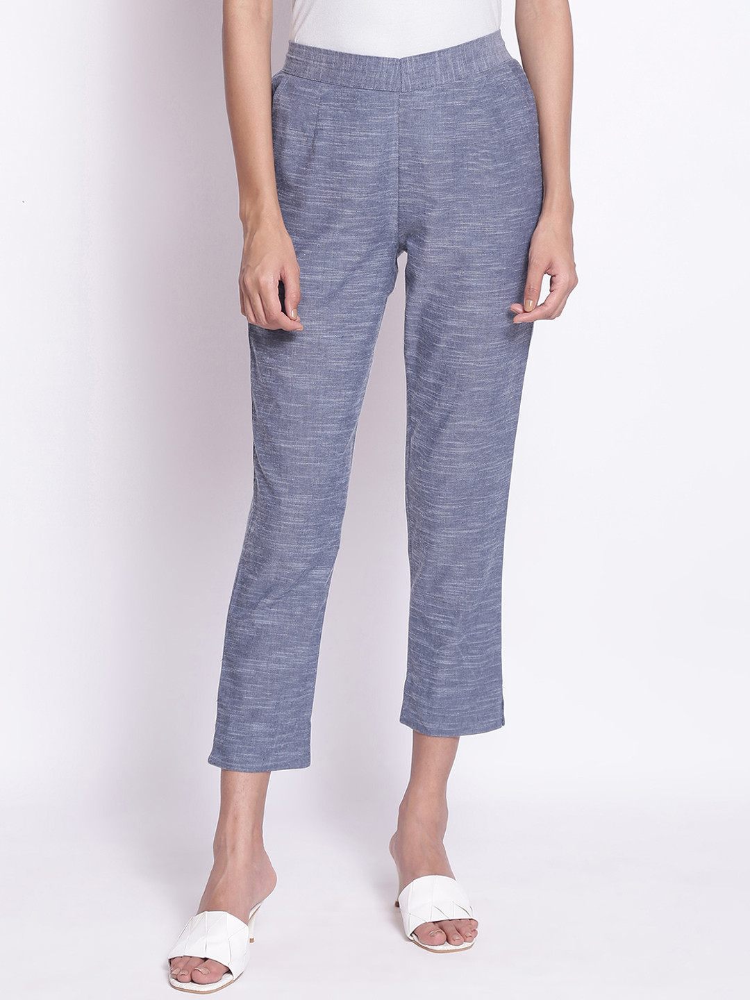 

elleven Women Blue Solid Trousers