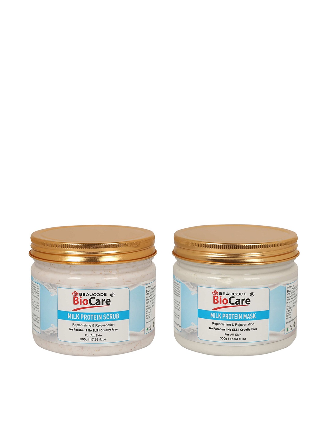 

BEAUCODE BIOCARE Set of Milk Protein Face Mask & Scrub for All Skin Types - 500g each, White