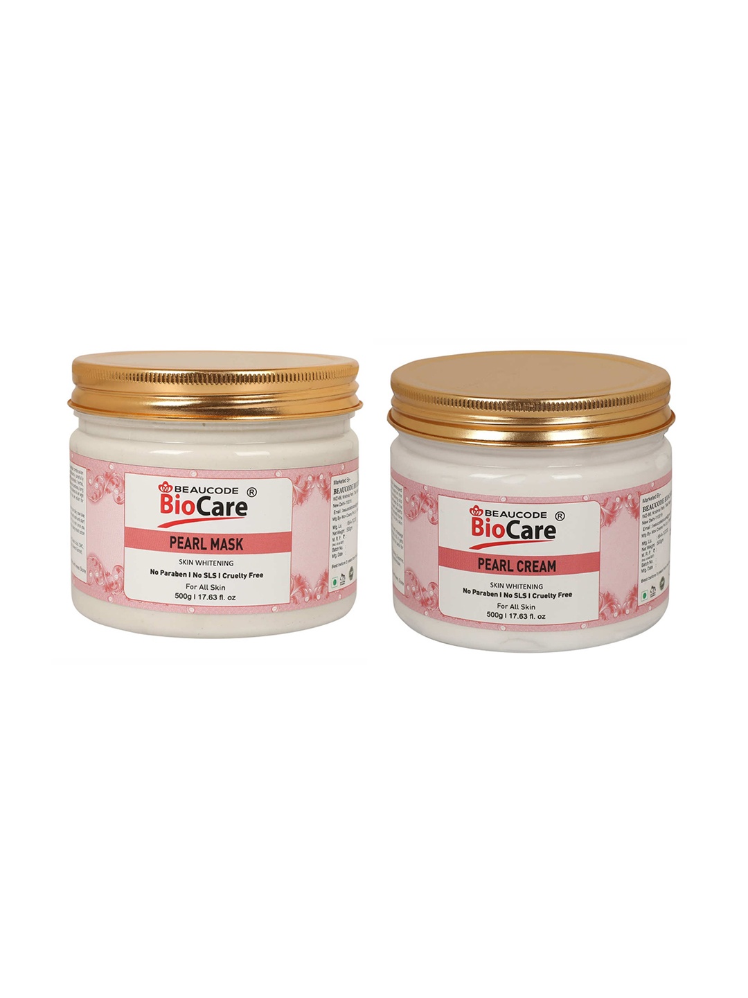 

BEAUCODE BIOCARE Set of Skin Whitening Pearl Cream & Mask - 500 g Each, Pink