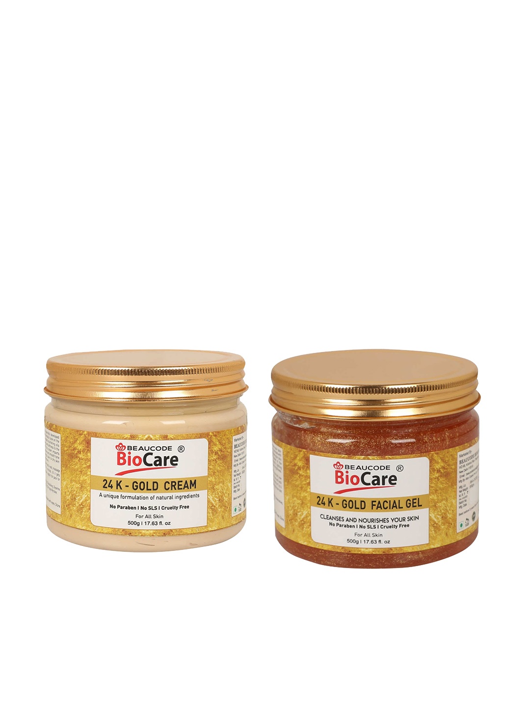 

BEAUCODE BIOCARE Set of 2 24K Gold Face and Body Gel and Cream, Na