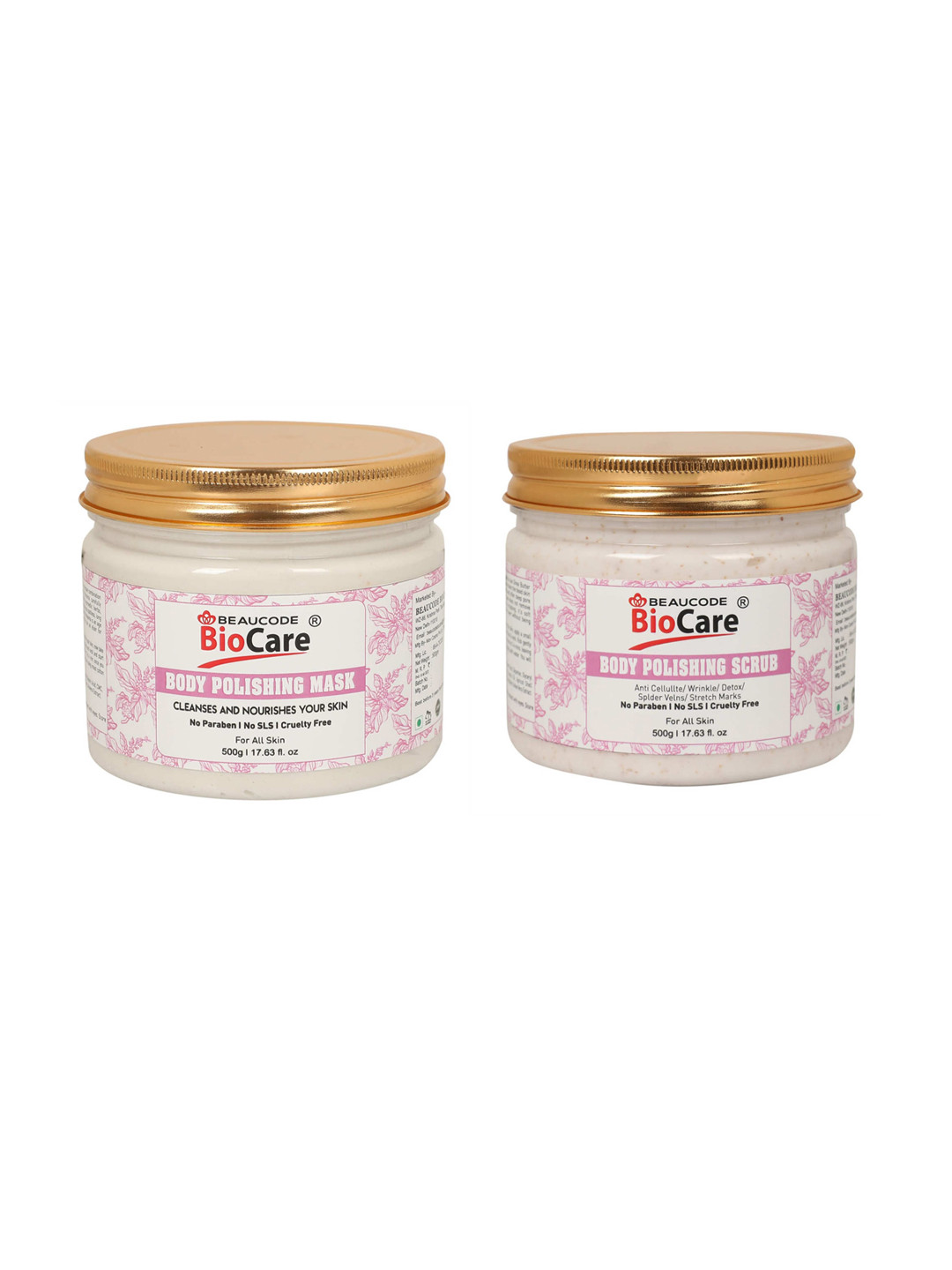 

BEAUCODE BIOCARE Set of Body Polishing Mask & Scrub - 500 g Each set of 2, Pink
