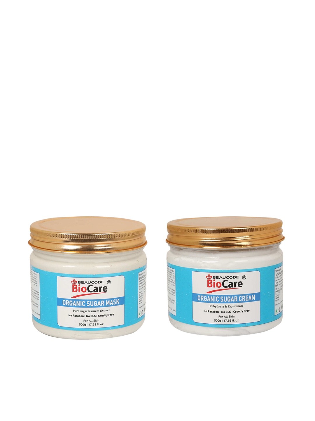 

BEAUCODE BIOCARE White Set Of 2 Organic Sugar Face & Body Mask & Cream - 500 g Each