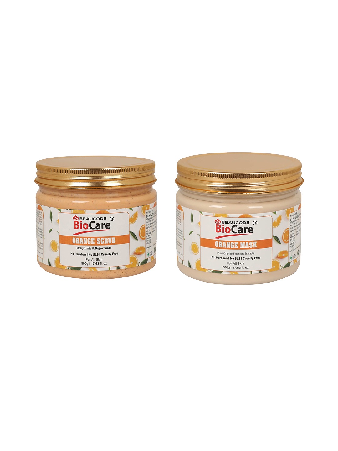 

BEAUCODE BIOCARE Set of Orange Scrub & Mask For All Skin Types - 500g each
