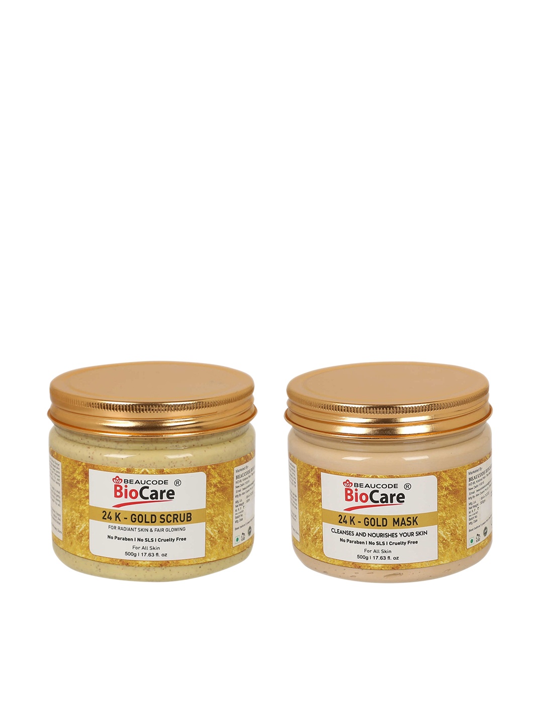 

BEAUCODE BIOCARE Set of 24K Gold Scrub & Mask For All Skin Types - 500g each
