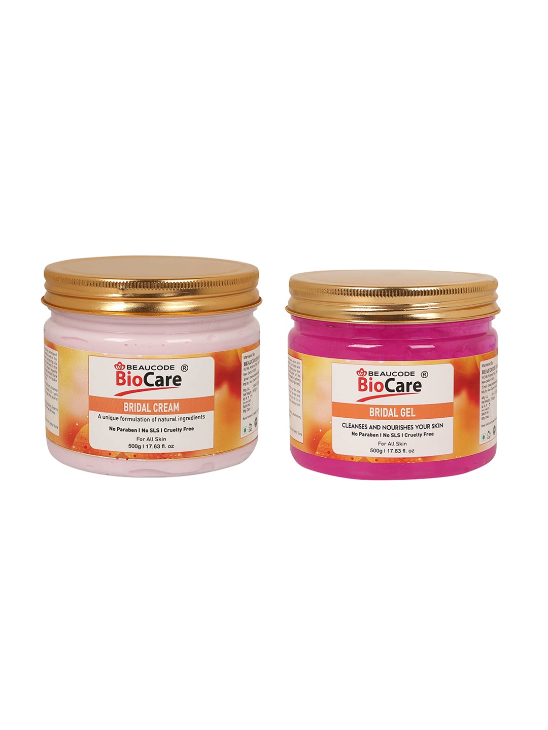 

BEAUCODE BIOCARE Set of Bridal Face & Body Cream & Gel - 500 g Each, Pink