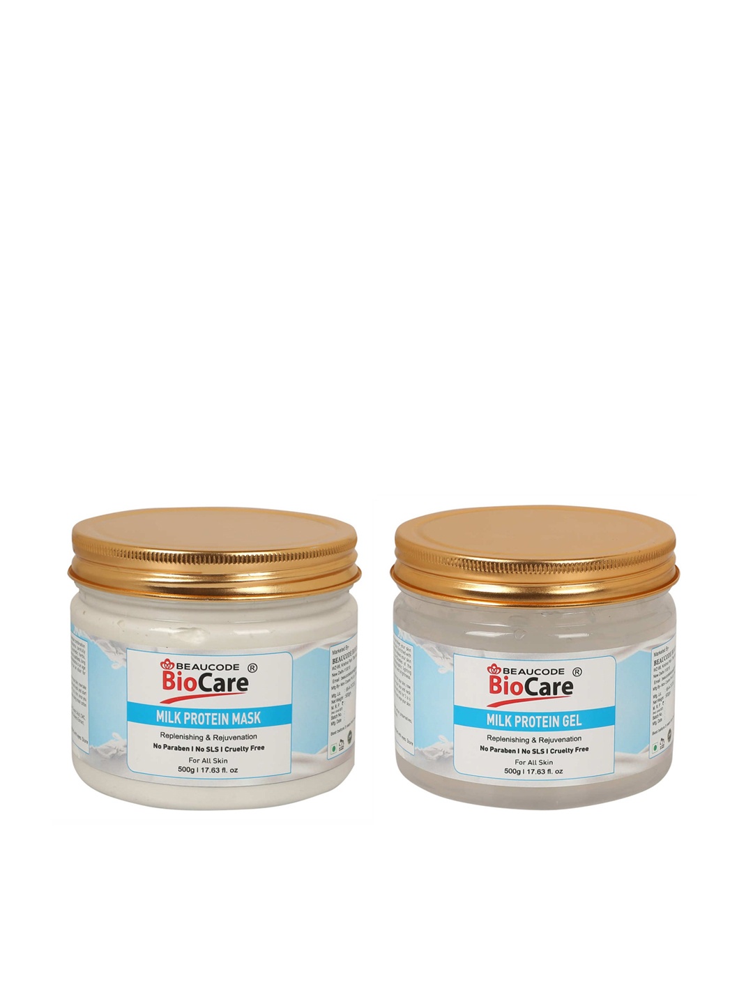 

BEAUCODE BIOCARE Set of Milk Protein Face & Body Mask & Gel - 500 g each, White