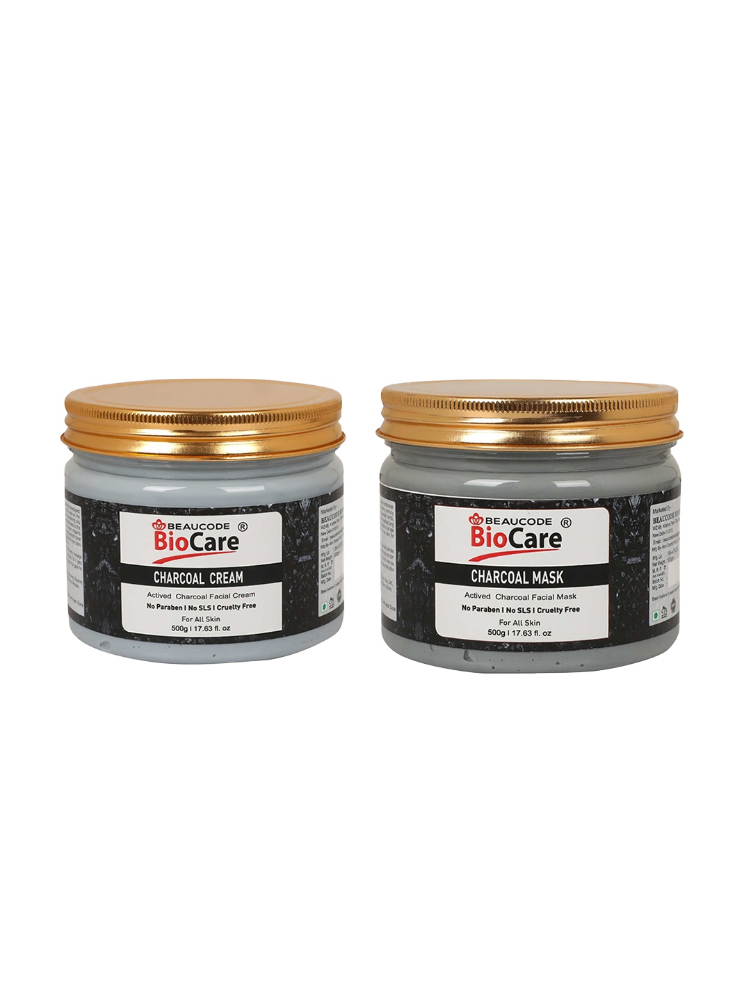 

BEAUCODE BIOCARE Set of Charcoal Mask & Cream For All Skin Types - 500g each