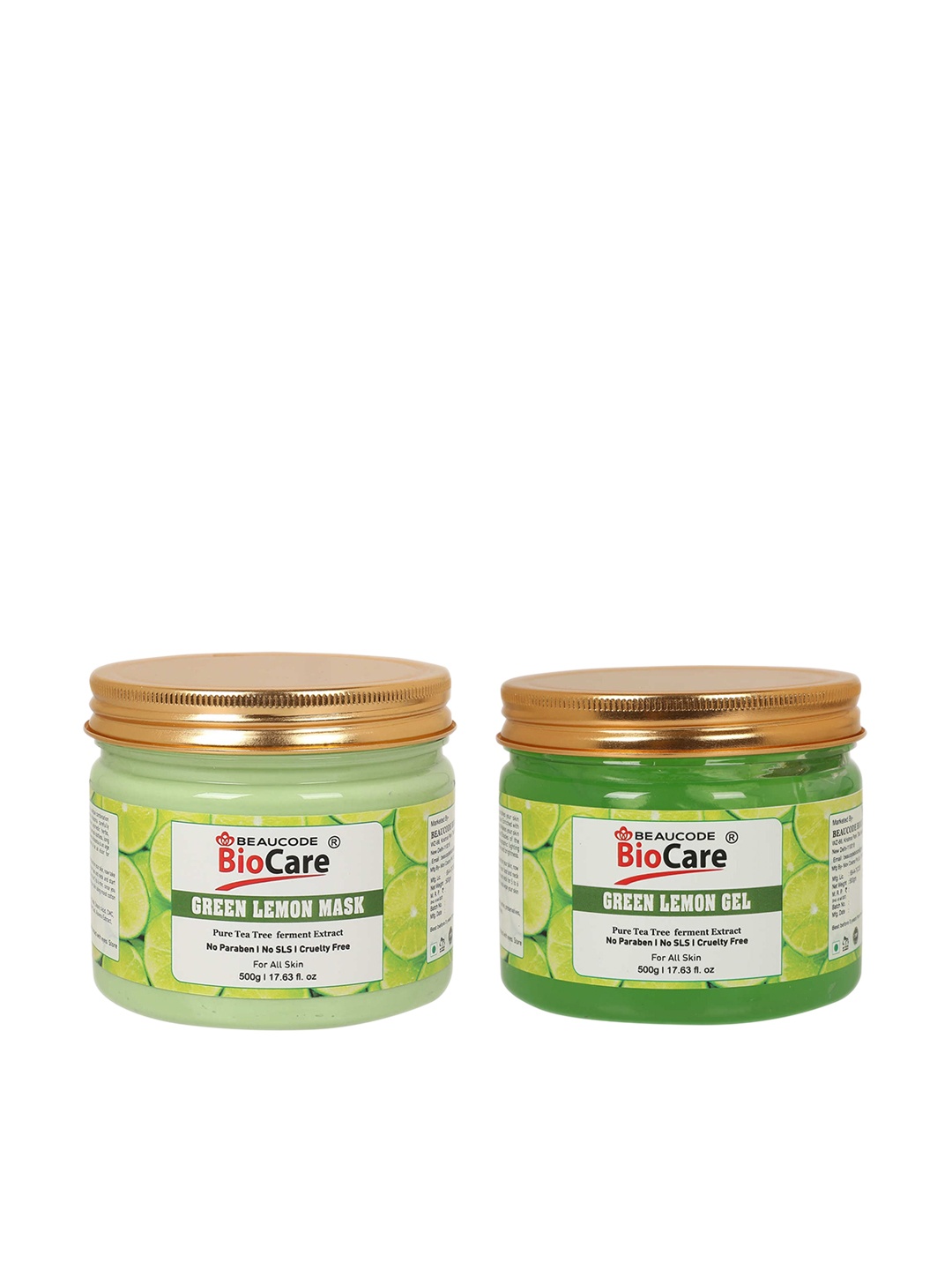 

BEAUCODE BIOCARE Set of Green Lemon Face Mask & Gel - 500 g Each