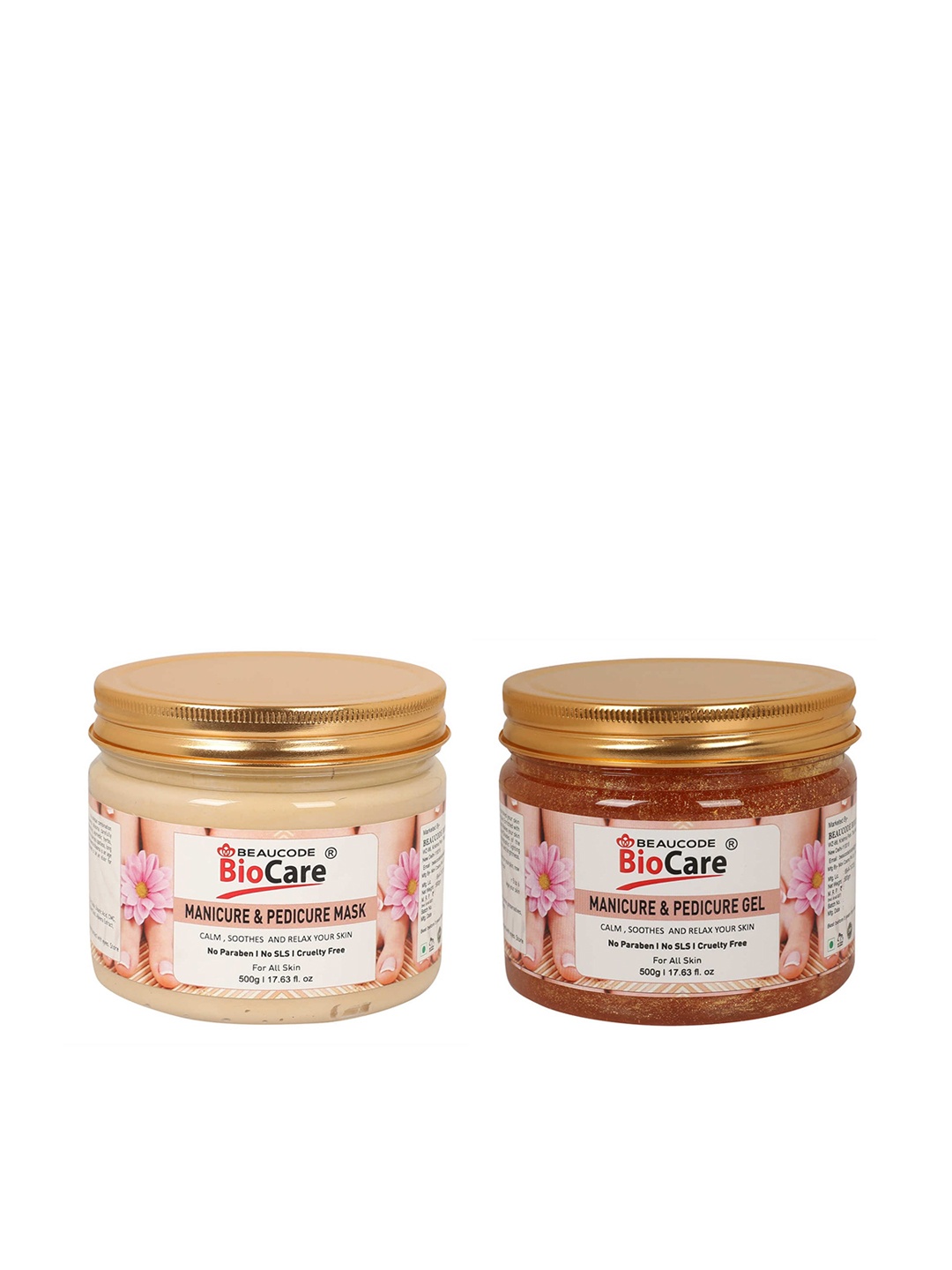 

BEAUCODE BIOCARE Unisex Brown Pack Of 2 Manicure & Pedicure Mask and Gel