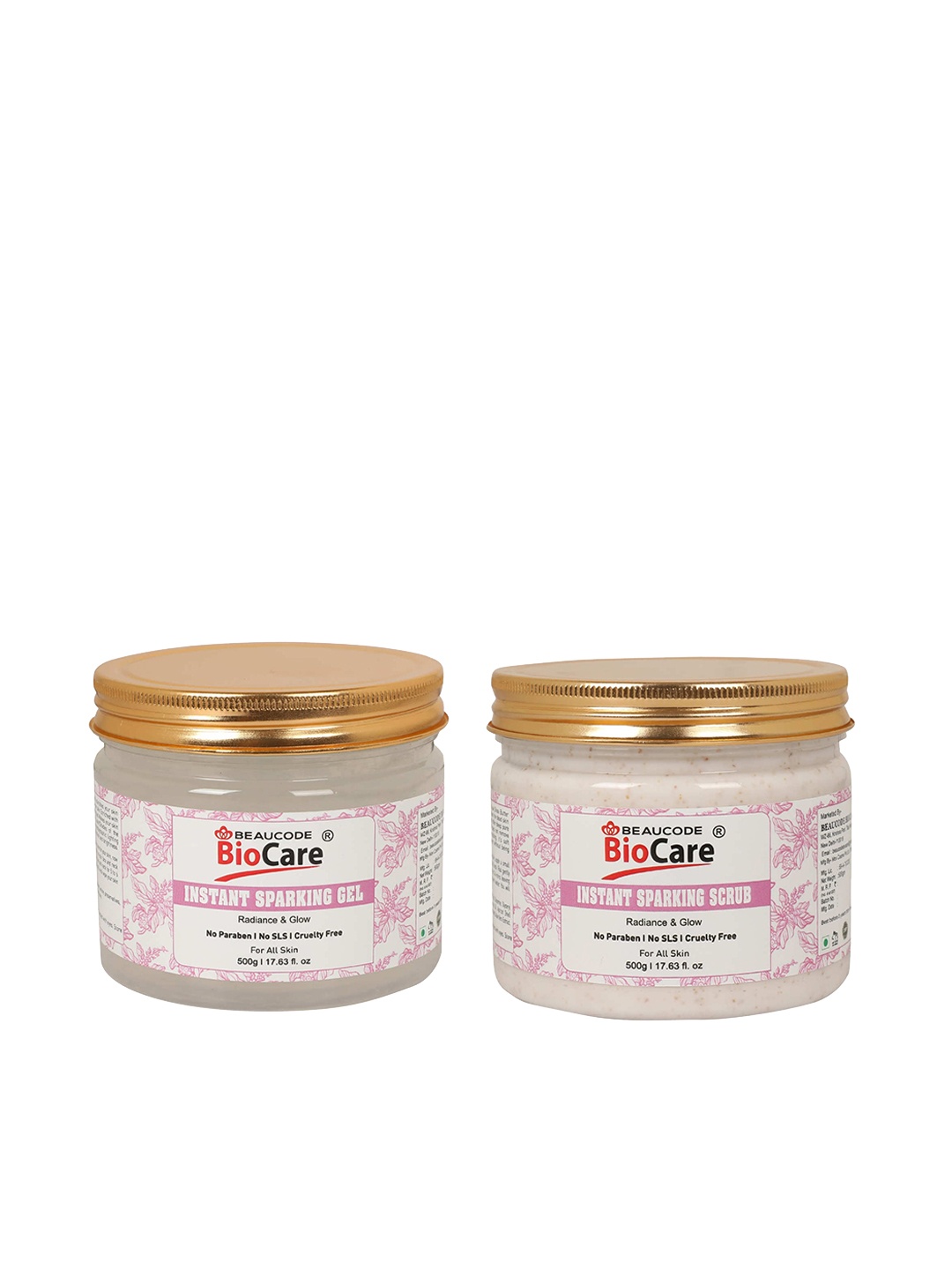 

BEAUCODE BIOCARE Set of 2 Instant Sparking Scrub & Gel For All Skin Types - 500g each, White
