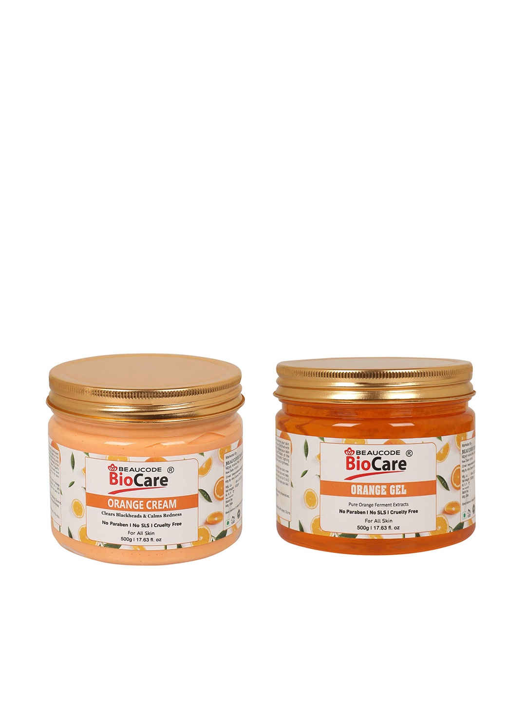 

BEAUCODE BIOCARE Set of 2 Orange Face and Body Gel & Cream - 500 g Each