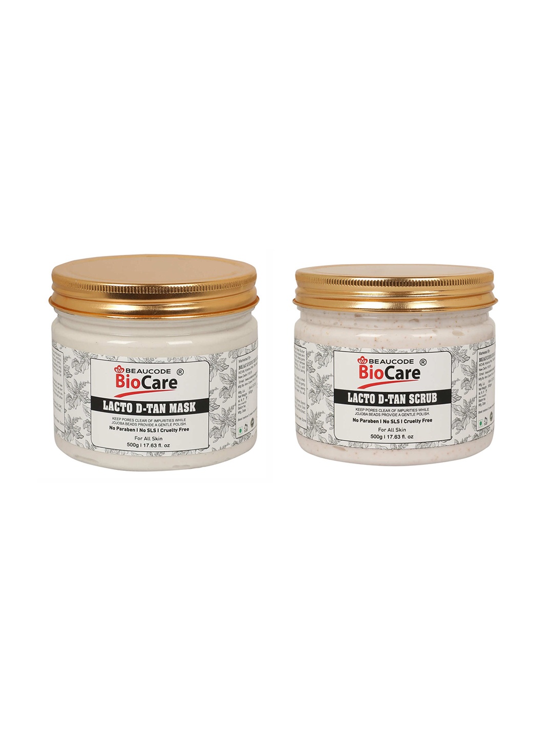 

BEAUCODE BIOCARE Set of Lacto D-Tan Scrub & Mask - 500g each, White