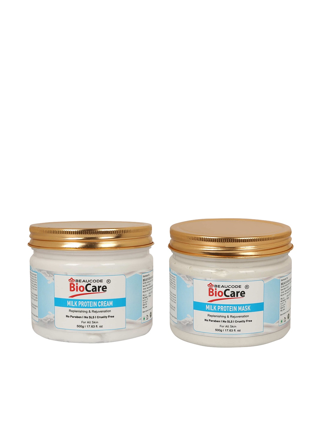 

BEAUCODE BIOCARE Set of Milk Protein Face Mask & Cream for All Skin Types - 500g each, White